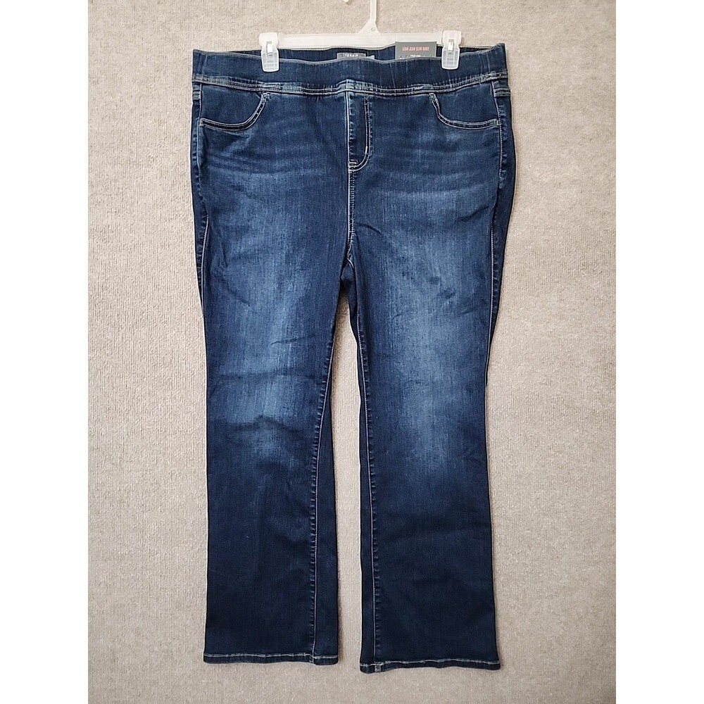 Torrid Lean Slim Boot Cut Jeans Womens 3S 3XL Short Blue Super Soft Pull On NEW